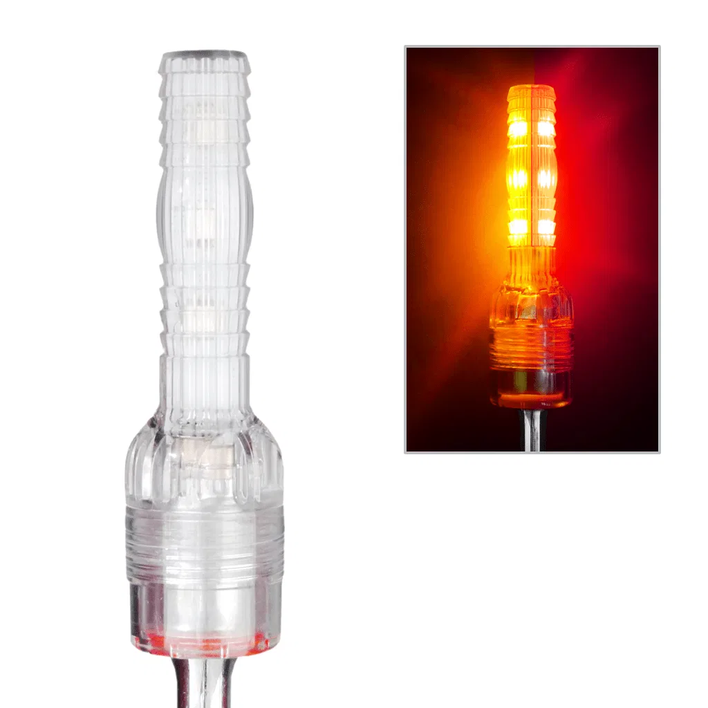 SC4-FAR – DRIVER IND. Warning Whip Light, Dual Color Amber And Red LED Bulb Flashing Mode High Profile Safely Functio...